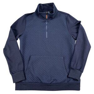 BTFBM Mens 1/4 Zip Quilted Diamond Blue Pullover Sz Medium